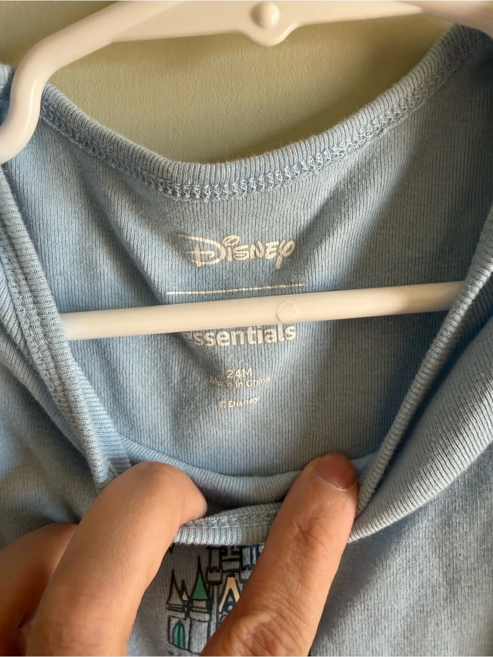 Disney Light Blue Castle Sleeveless One-Piece Bodysuit